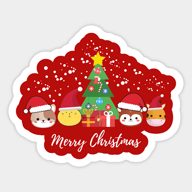 Merry Christmas Face Mask, Christmas Face Mask For Kids. Sticker by DakhaShop